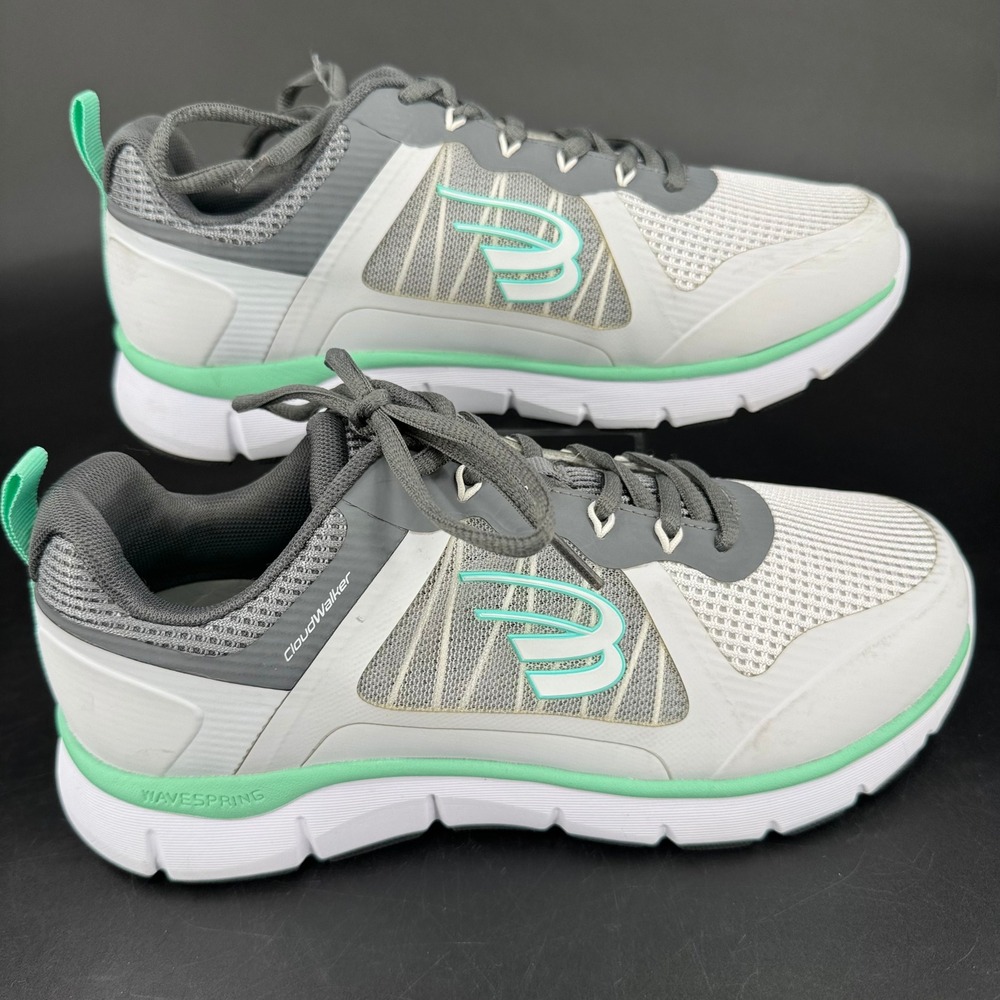 Spira CloudWalker Womens 8.5 2E Wide Walking Shoes Grey Mint SCLD112-2E